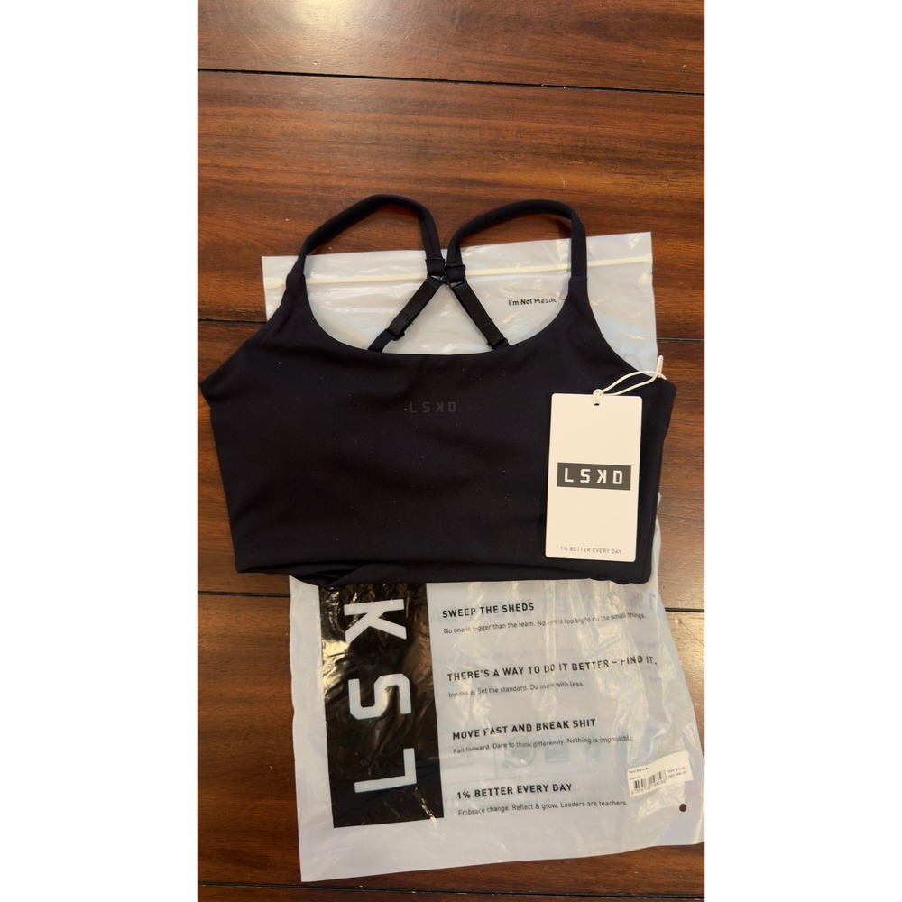 LSKD Twist Sports Bra Black Adjustable Straps Women's Size XS NWT NEW